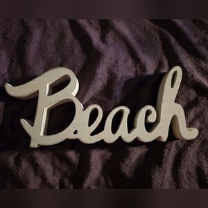Rustic Cream 'Beach' Wooden Art